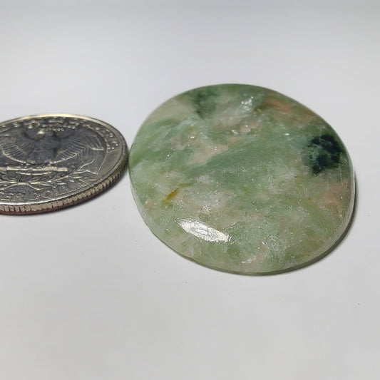 Golden Seraphinite gemstone cabochon - natural crystal healing stone for jewelry making by Gemivra