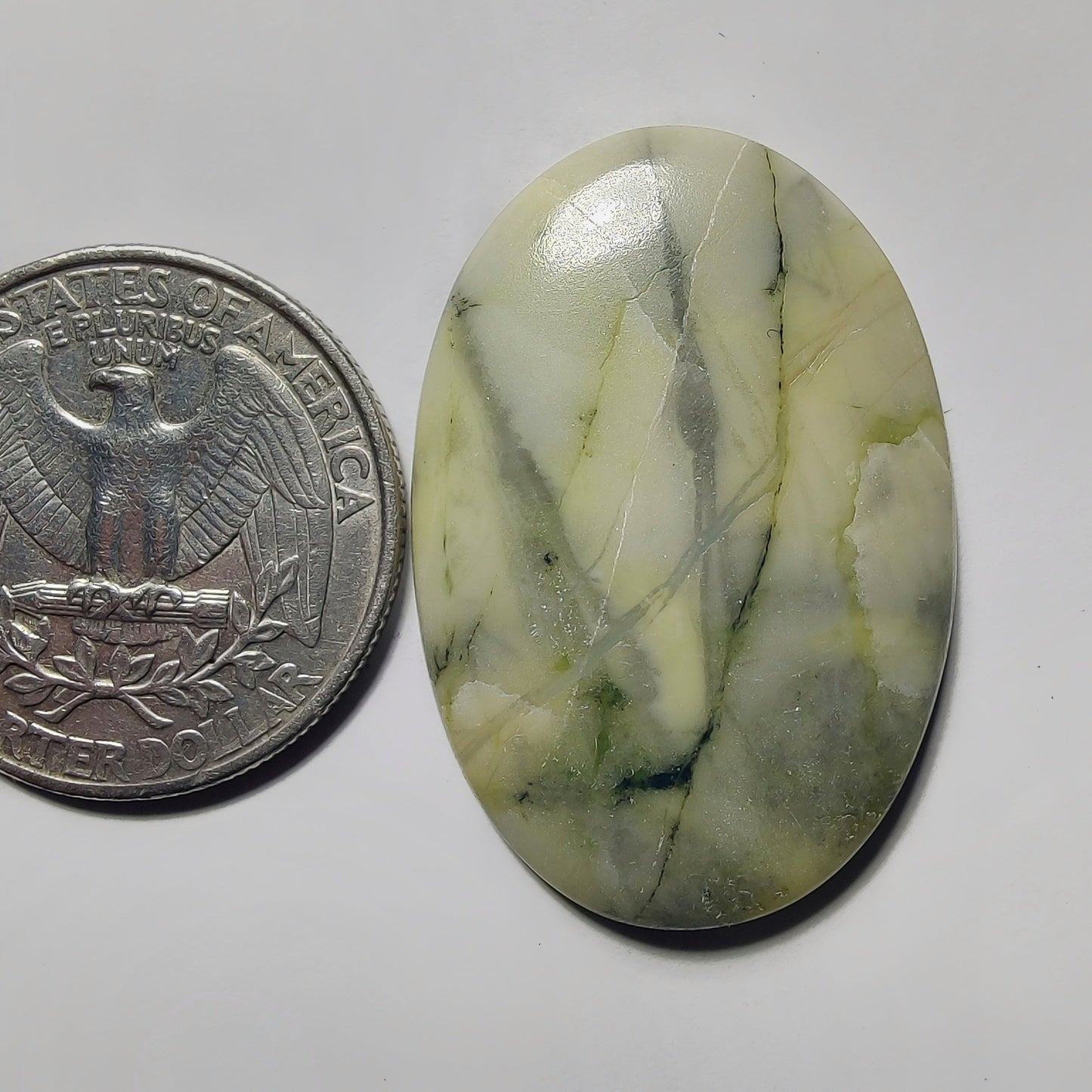 Serpentine gemstone cabochon - natural crystal healing stone for jewelry making by Gemivra
