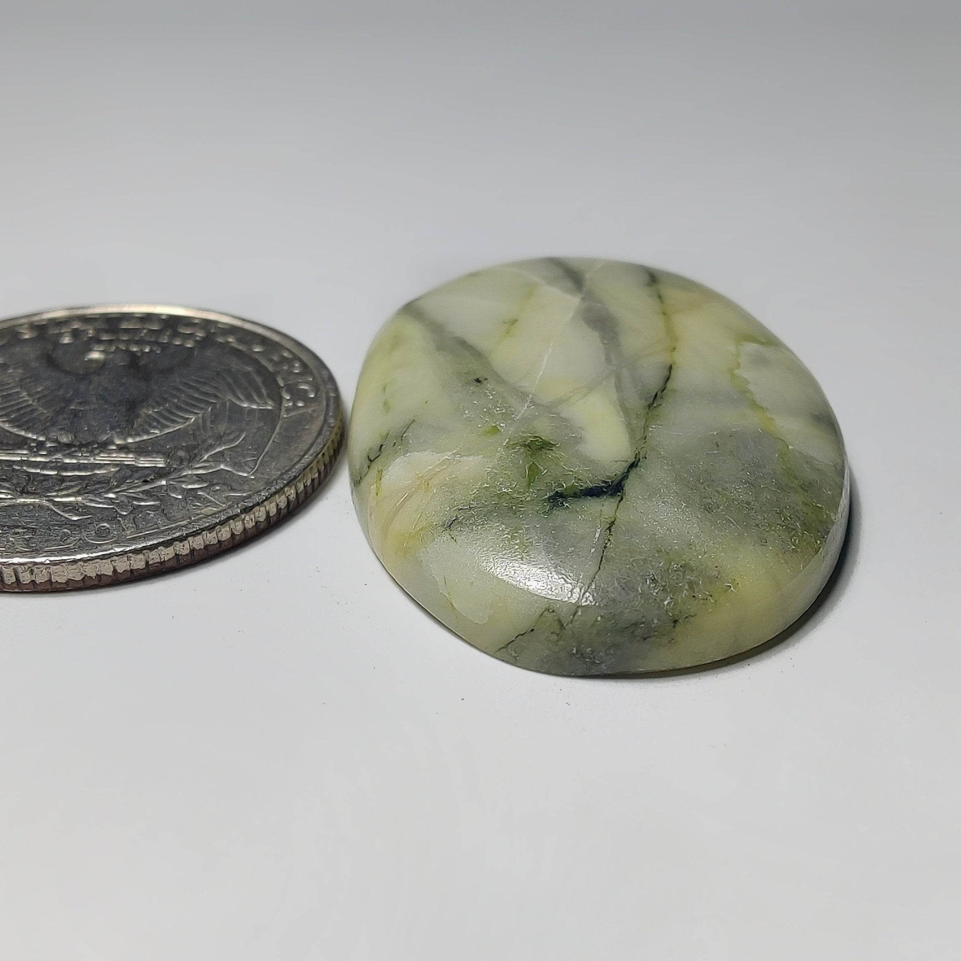 Serpentine gemstone cabochon - natural crystal healing stone for jewelry making by Gemivra