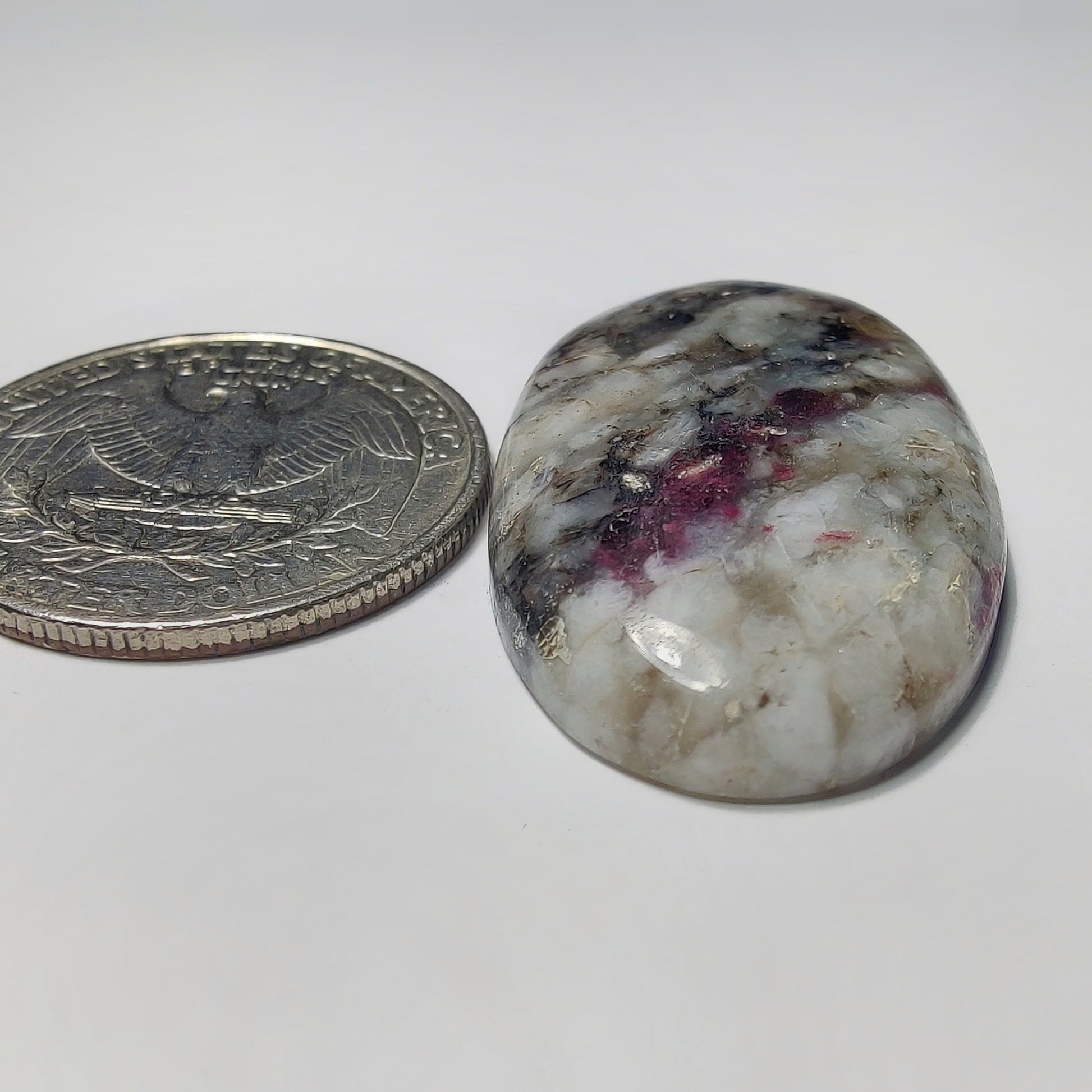 Ruby Fall gemstone cabochon - natural crystal healing stone for jewelry making by Gemivra