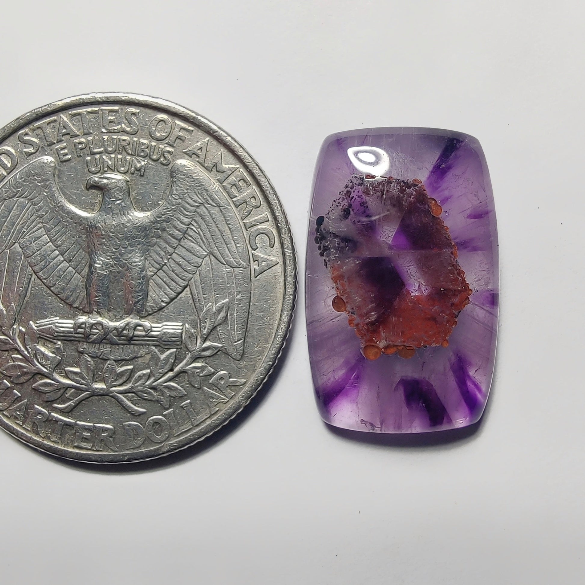 Amethyst gemstone cabochon - natural crystal healing stone for jewelry making by Gemivra
