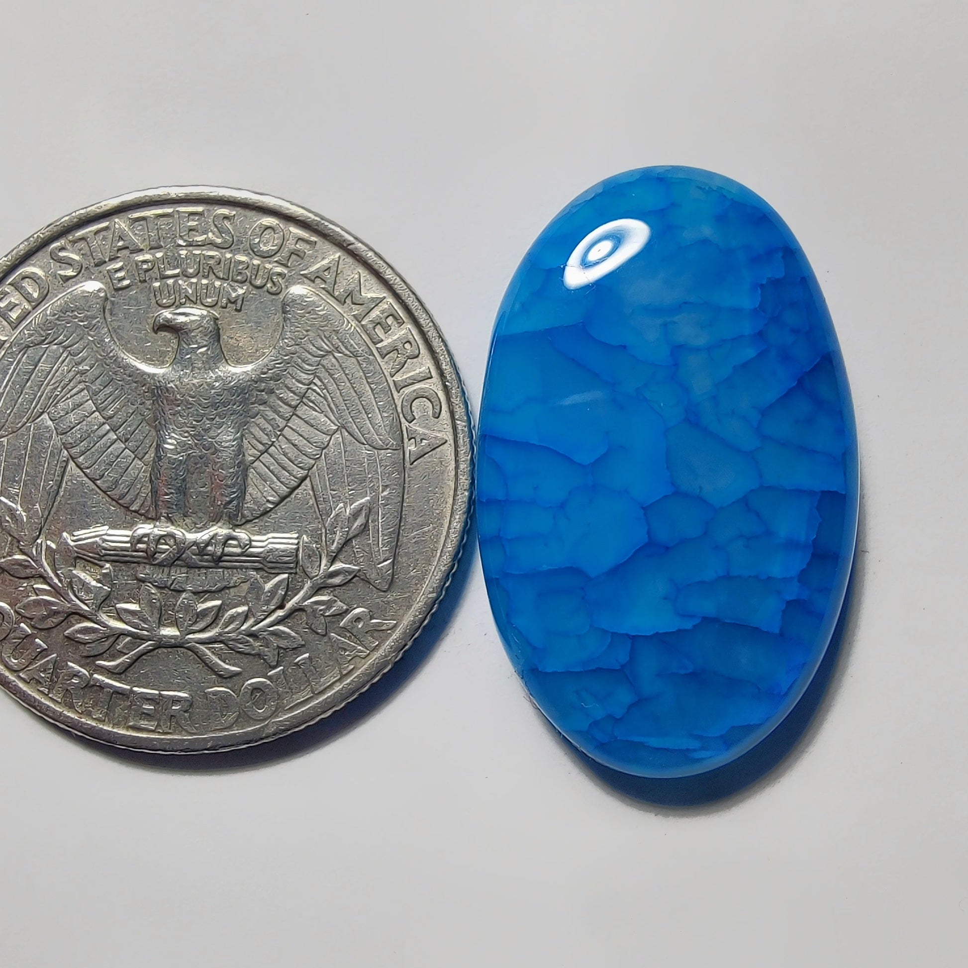 Dyed Banded Agate gemstone cabochon - natural crystal healing stone for jewelry making by Gemivra