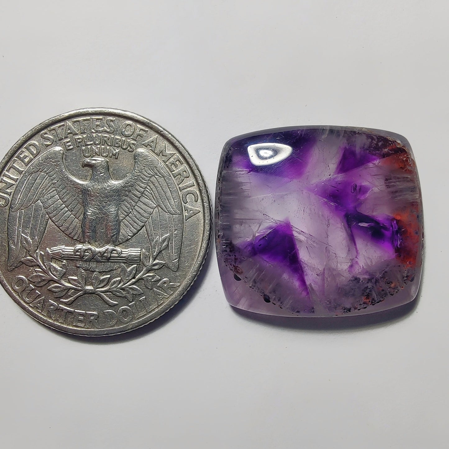 Amethyst gemstone cabochon - natural crystal healing stone for jewelry making by Gemivra