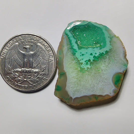 Dyed Solar Quartz Druzy gemstone cabochon - natural crystal healing stone for jewelry making by Gemivra