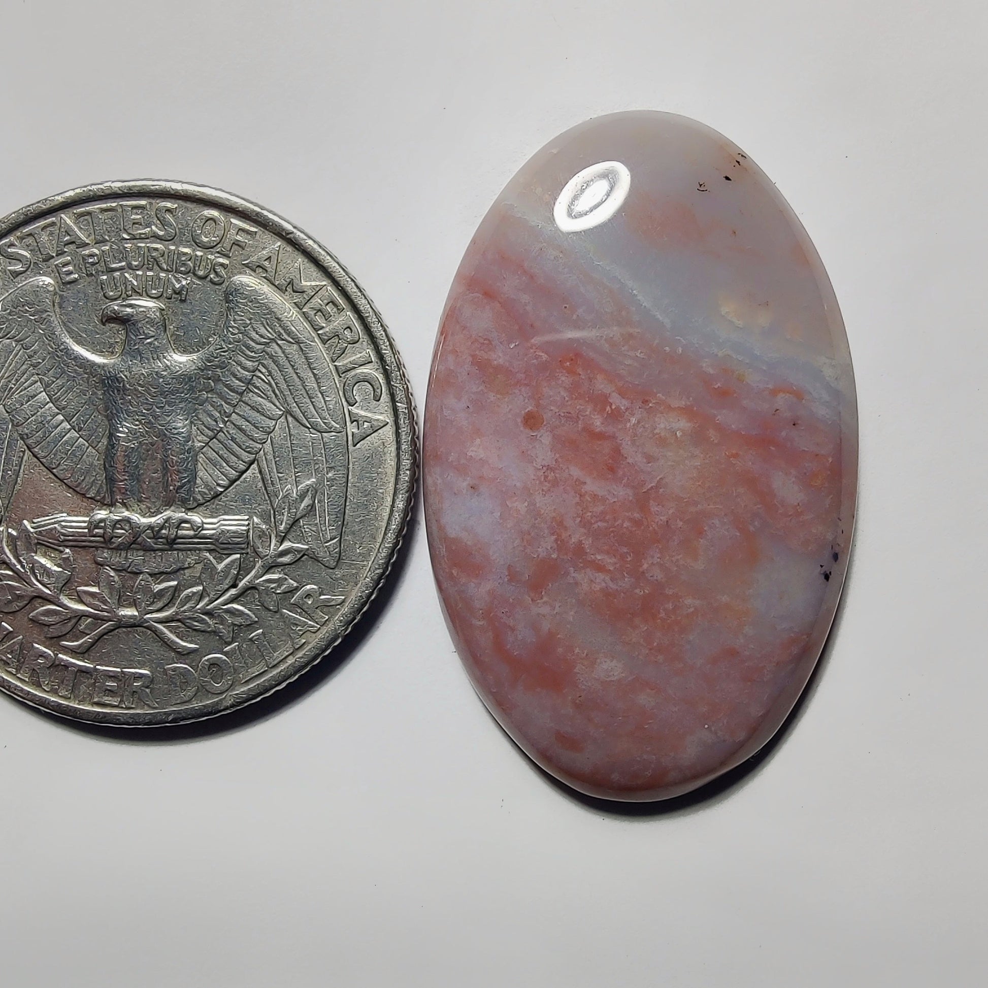 Pink Moss Agate gemstone cabochon - natural crystal healing stone for jewelry making by Gemivra