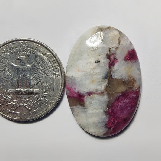 Ruby Fall gemstone cabochon - natural crystal healing stone for jewelry making by Gemivra