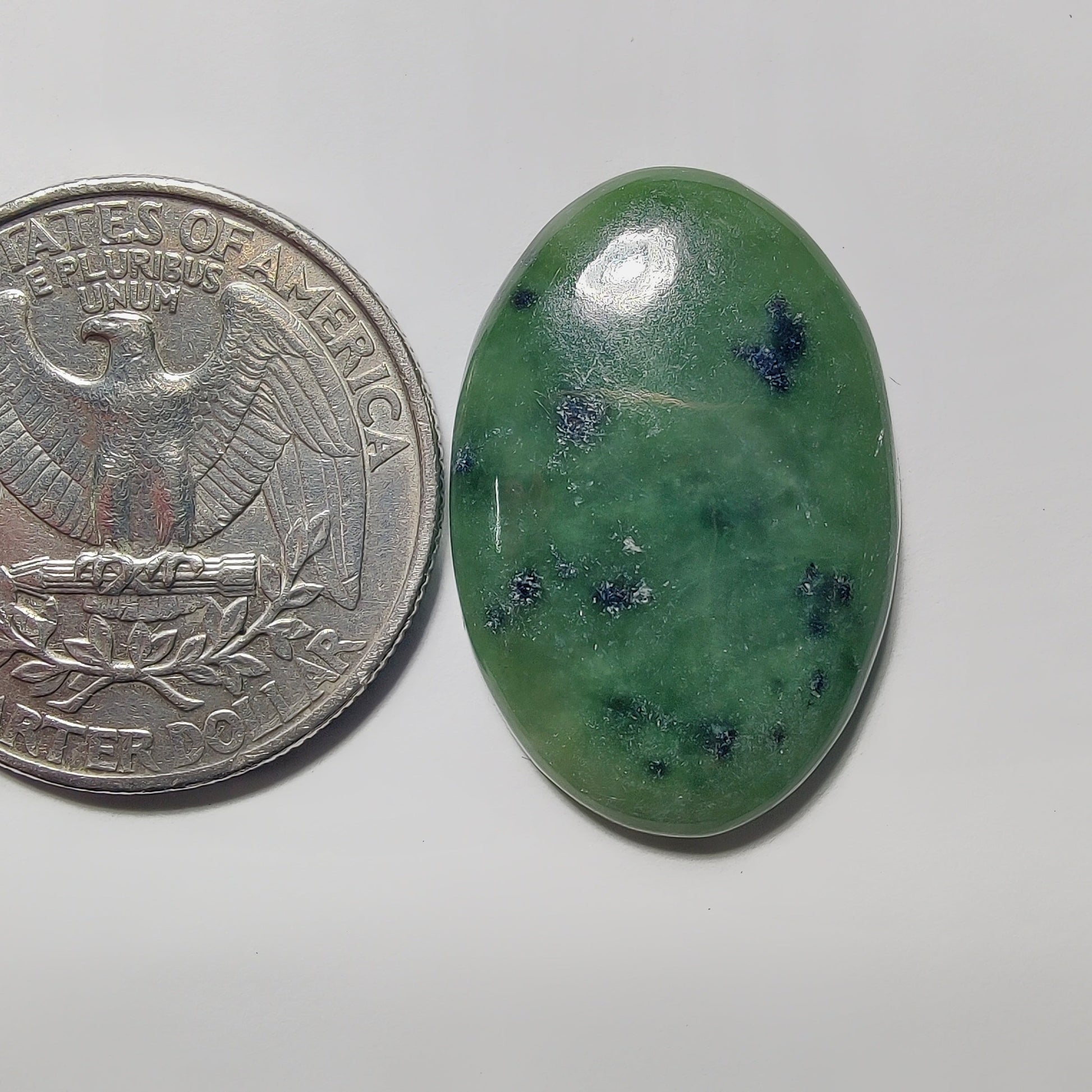 Nephrite gemstone cabochon - natural crystal healing stone for jewelry making by Gemivra