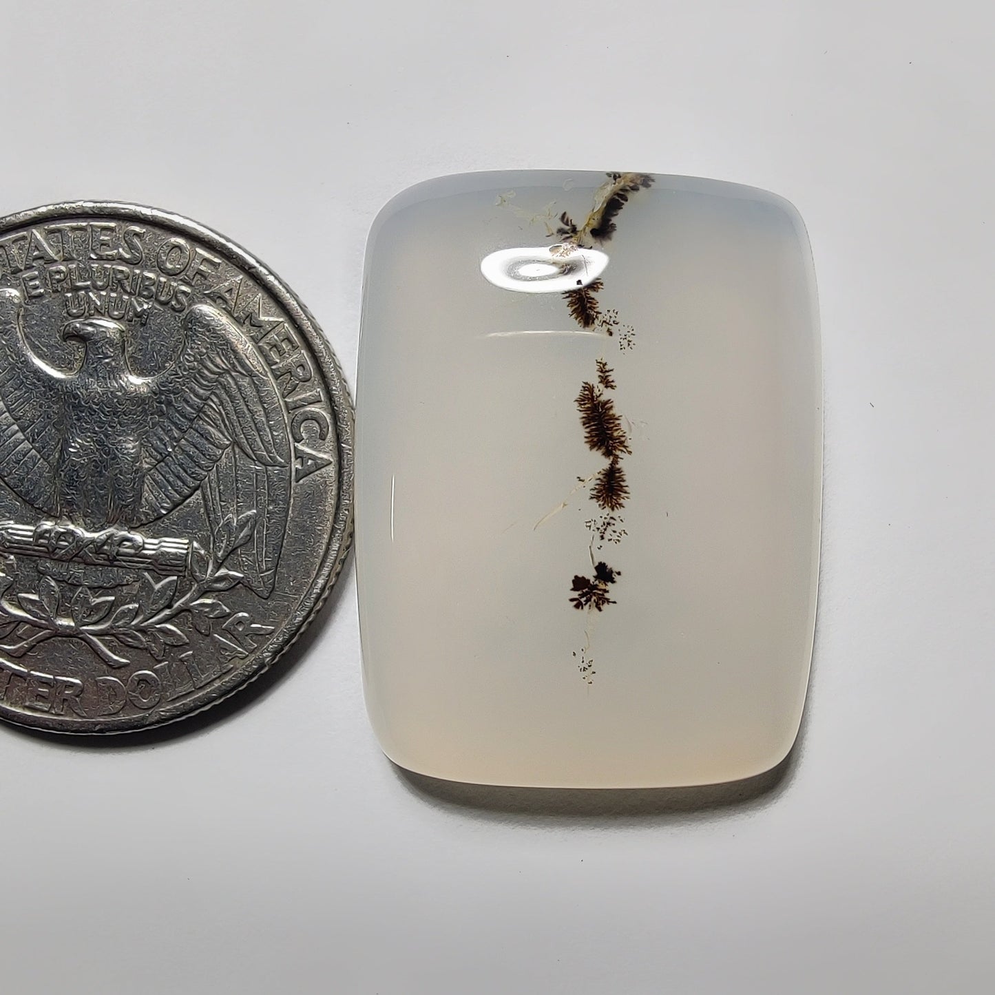 Dendrite Agate gemstone cabochon - natural crystal healing stone for jewelry making by Gemivra