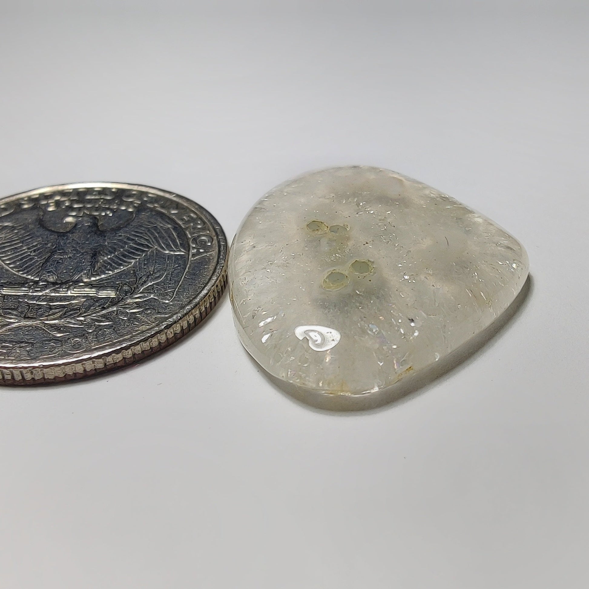 Solar Quartz gemstone cabochon - natural crystal healing stone for jewelry making by Gemivra