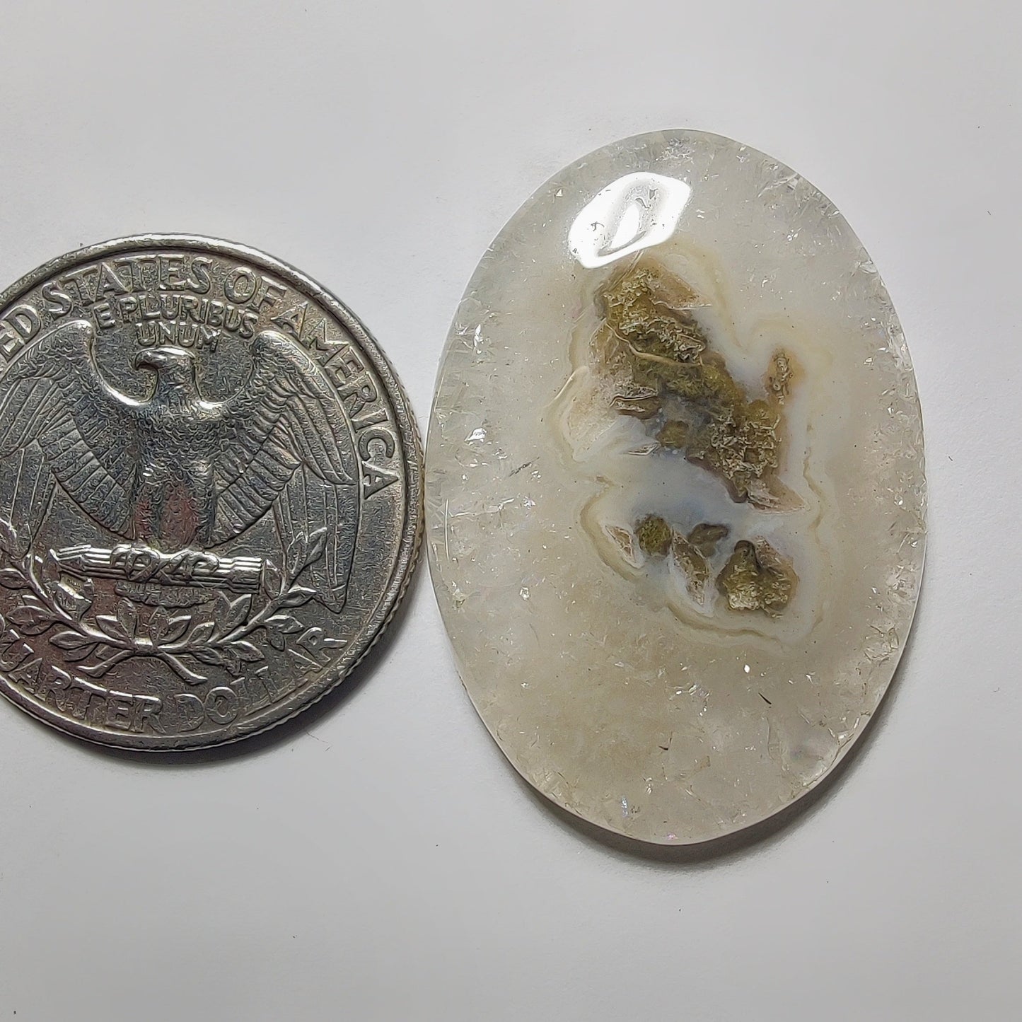 Solar Quartz gemstone cabochon - natural crystal healing stone for jewelry making by Gemivra