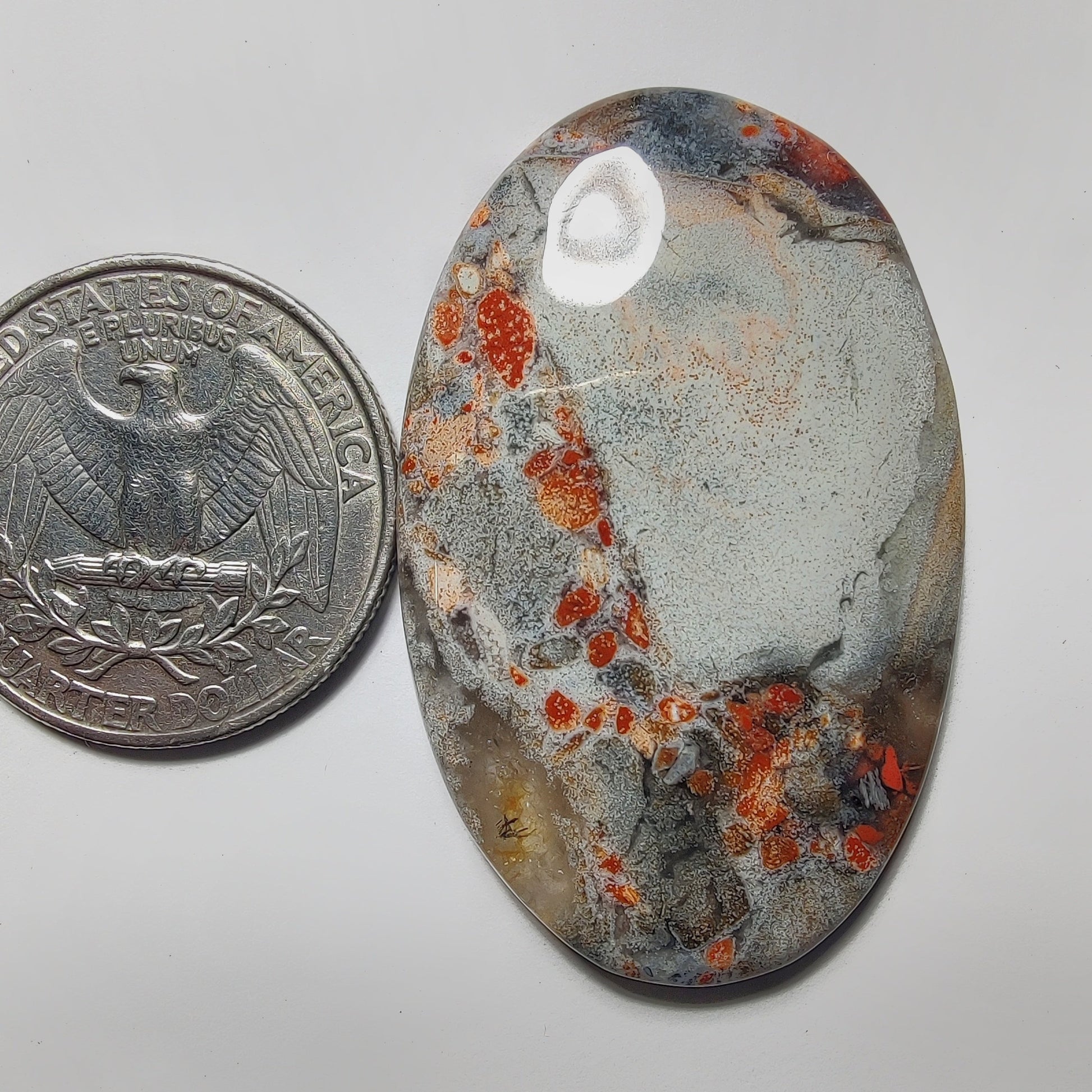 Bloodstone gemstone cabochon - natural crystal healing stone for jewelry making by Gemivra