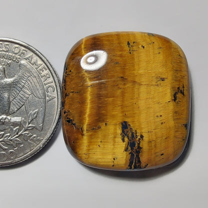 Tiger Eye gemstone cabochon - natural crystal healing stone for jewelry making by Gemivra