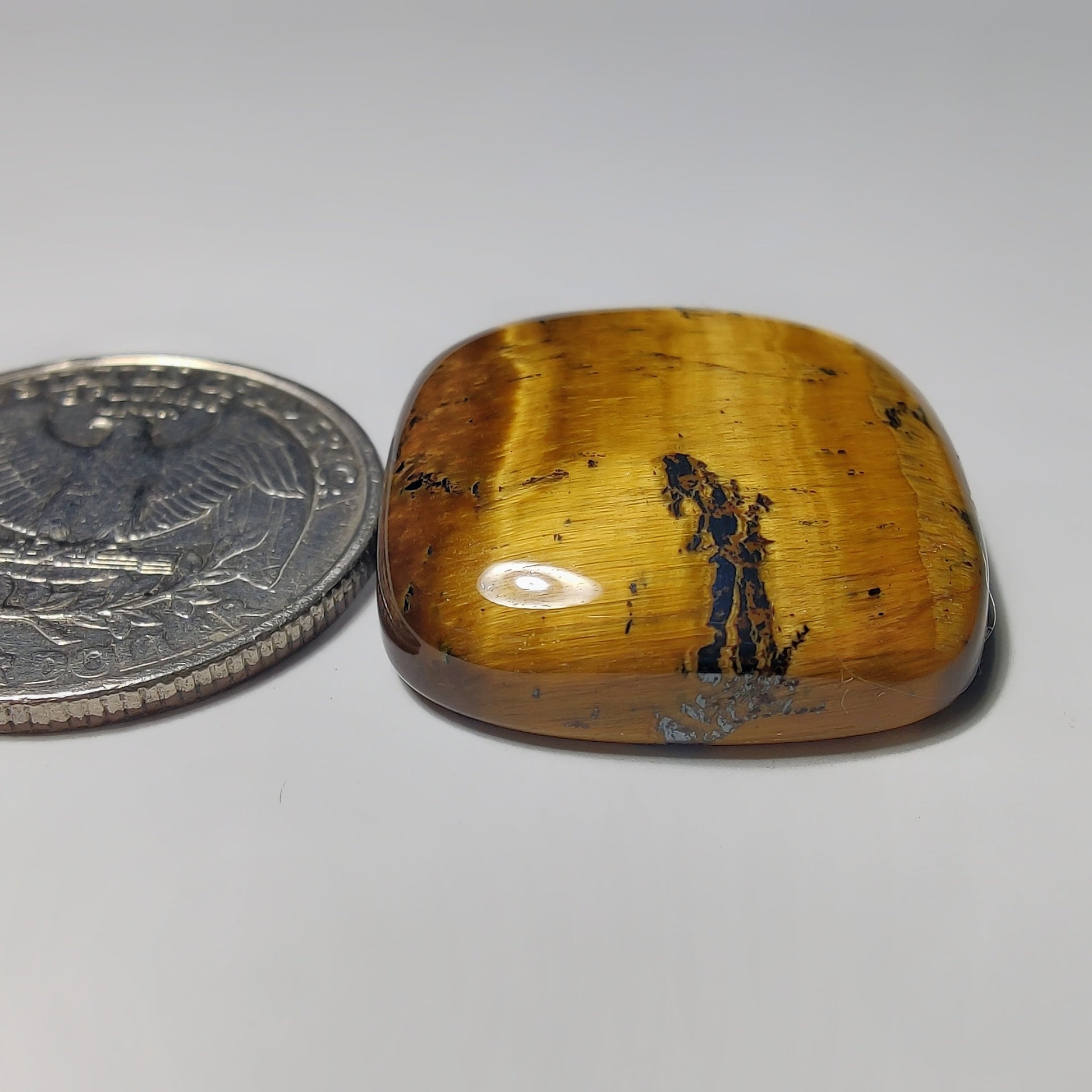 Tiger Eye gemstone cabochon - natural crystal healing stone for jewelry making by Gemivra