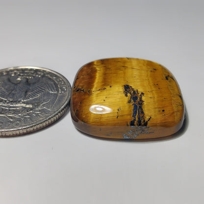 Tiger Eye gemstone cabochon - natural crystal healing stone for jewelry making by Gemivra