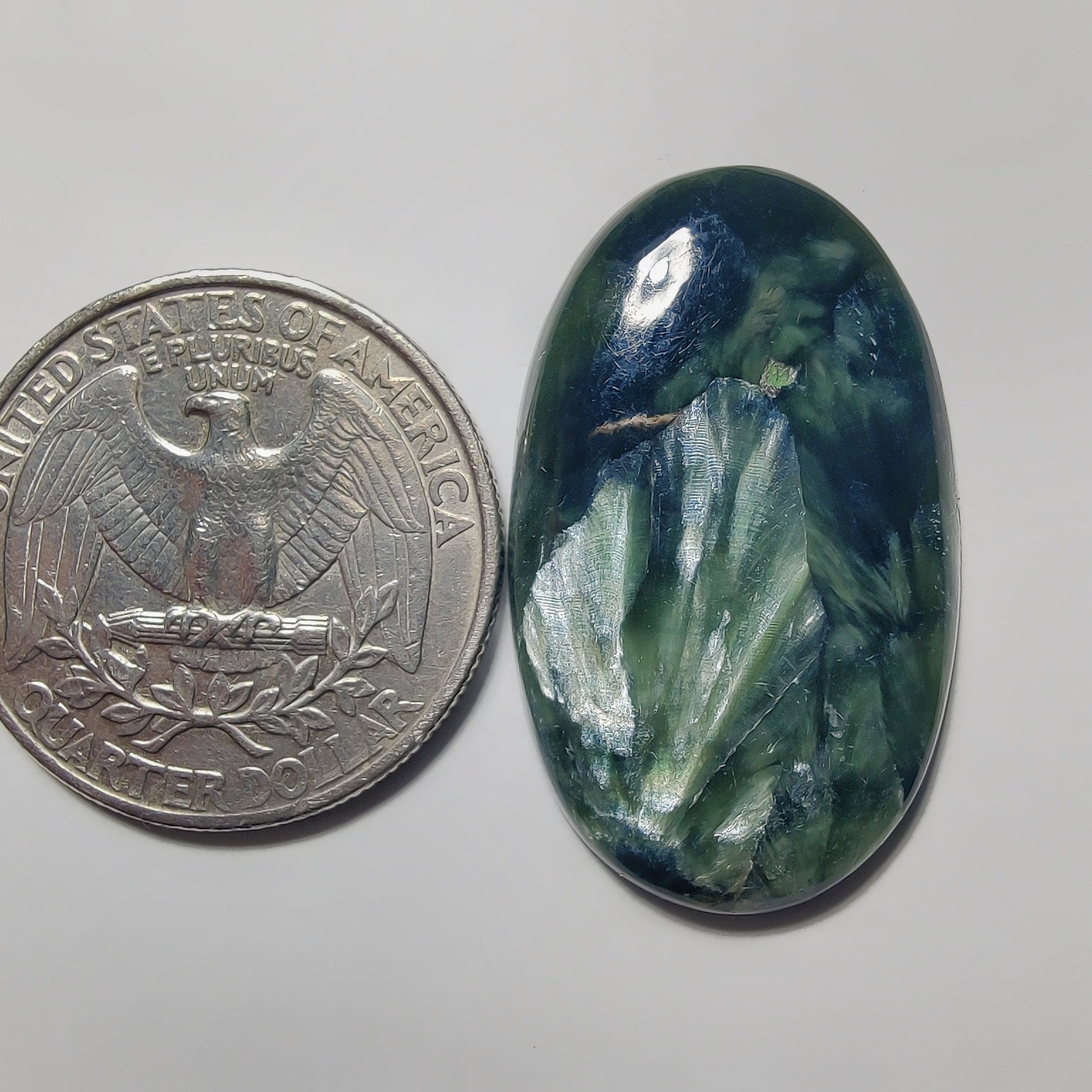 Serphnite gemstone cabochon - natural crystal healing stone for jewelry making by Gemivra