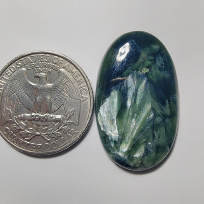 Serphnite gemstone cabochon - natural crystal healing stone for jewelry making by Gemivra