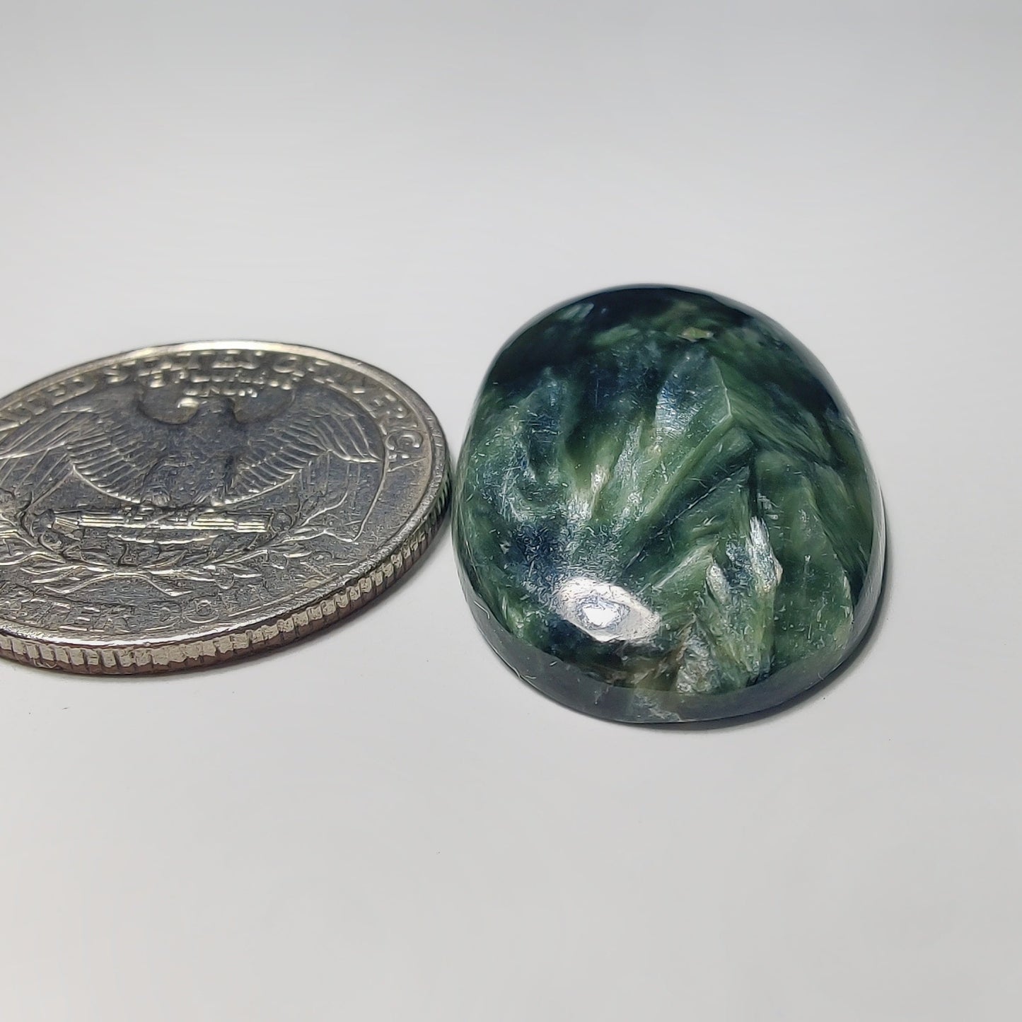 Serphnite gemstone cabochon - natural crystal healing stone for jewelry making by Gemivra