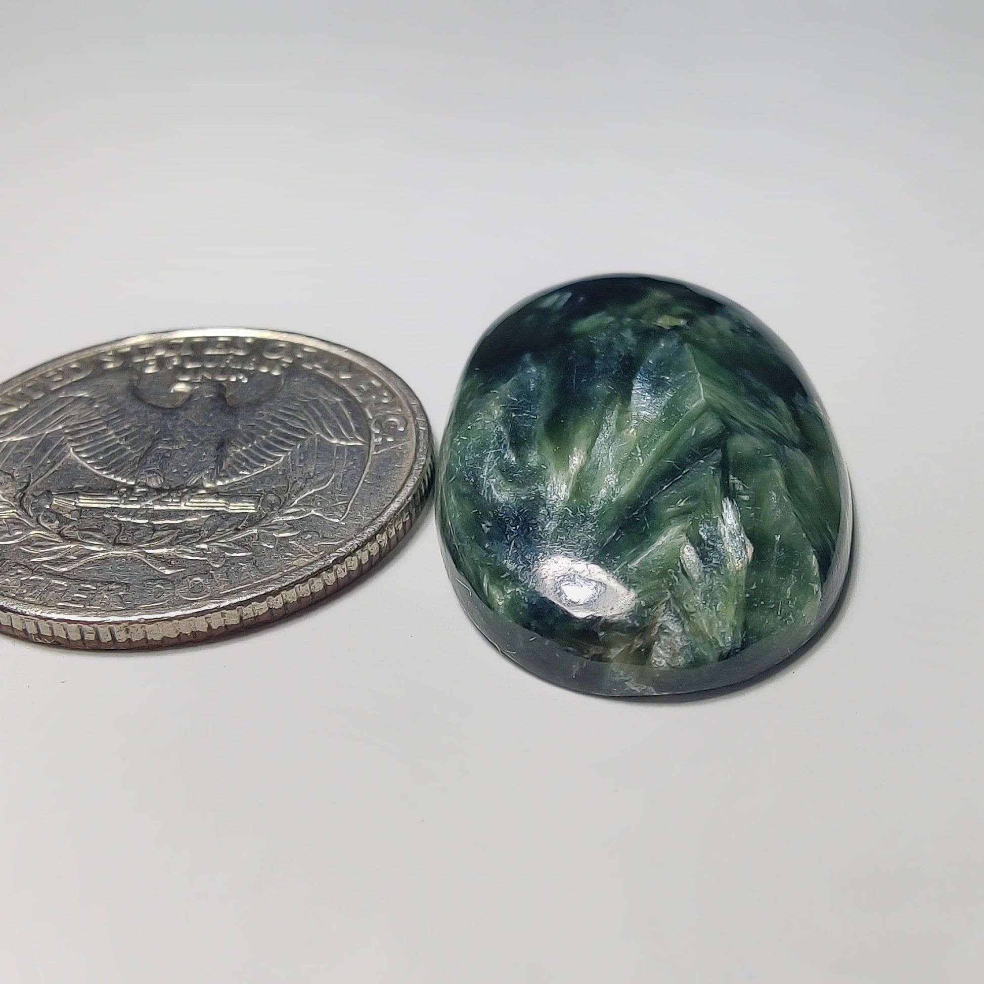 Serphnite gemstone cabochon - natural crystal healing stone for jewelry making by Gemivra