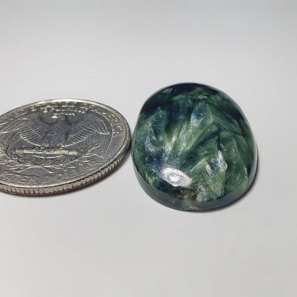 Serphnite gemstone cabochon - natural crystal healing stone for jewelry making by Gemivra