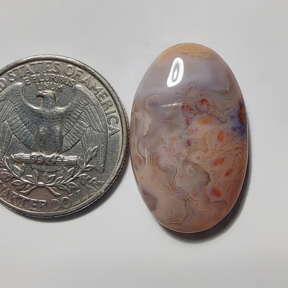 Cotton Candy Agate gemstone cabochon - natural crystal healing stone for jewelry making by Gemivra