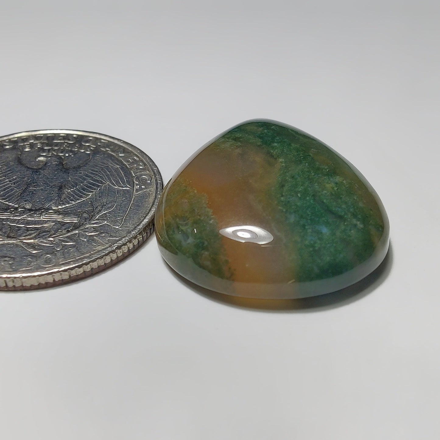 Moss Agate gemstone cabochon - natural crystal healing stone for jewelry making by Gemivra