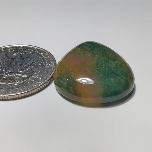 Moss Agate gemstone cabochon - natural crystal healing stone for jewelry making by Gemivra