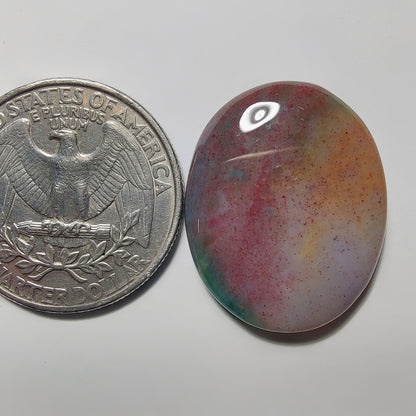 Moss Agate gemstone cabochon - natural crystal healing stone for jewelry making by Gemivra