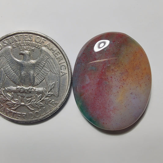 Moss Agate gemstone cabochon - natural crystal healing stone for jewelry making by Gemivra