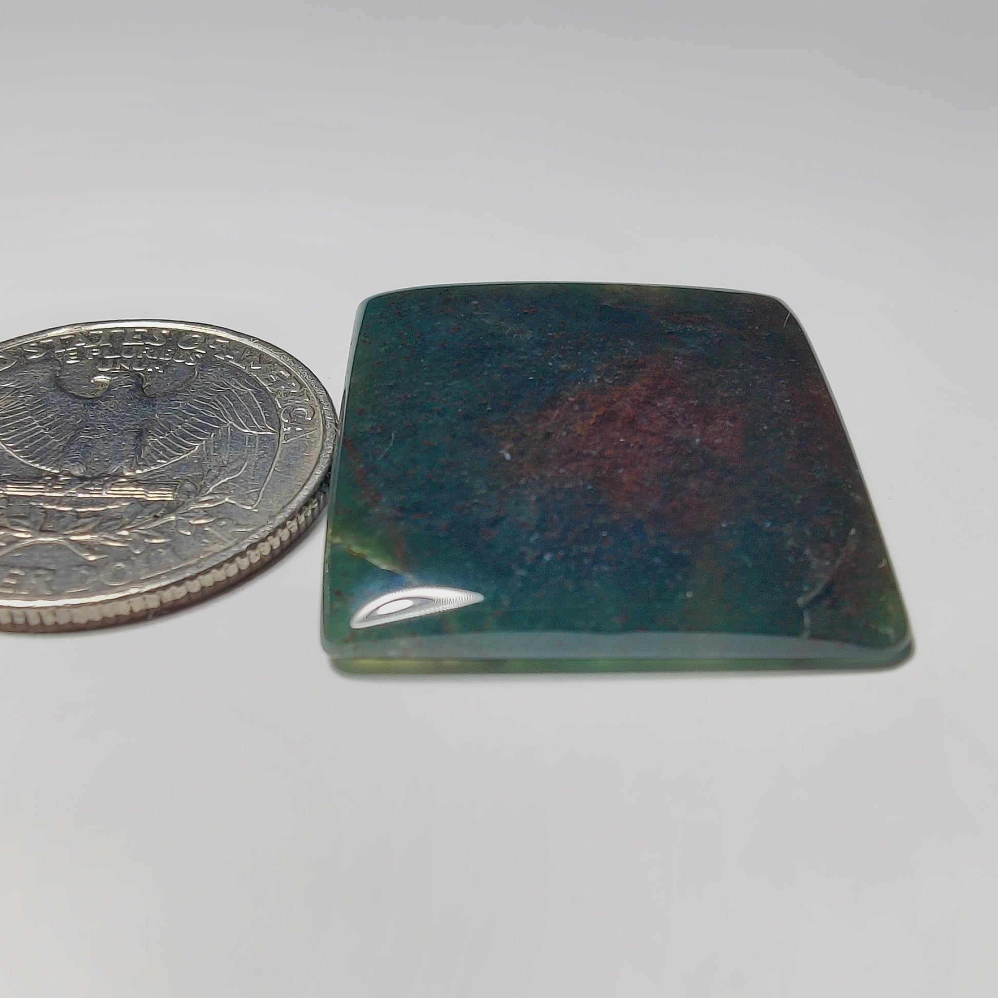 Moss Agate gemstone cabochon - natural crystal healing stone for jewelry making by Gemivra