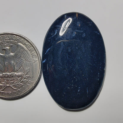 Black Agate gemstone cabochon - natural crystal healing stone for jewelry making by Gemivra