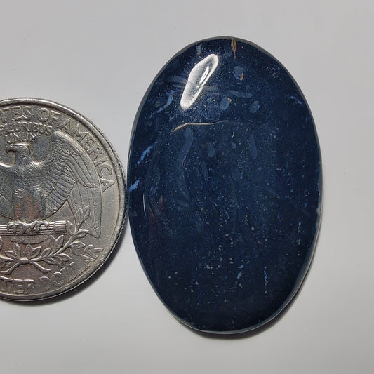 Black Agate gemstone cabochon - natural crystal healing stone for jewelry making by Gemivra