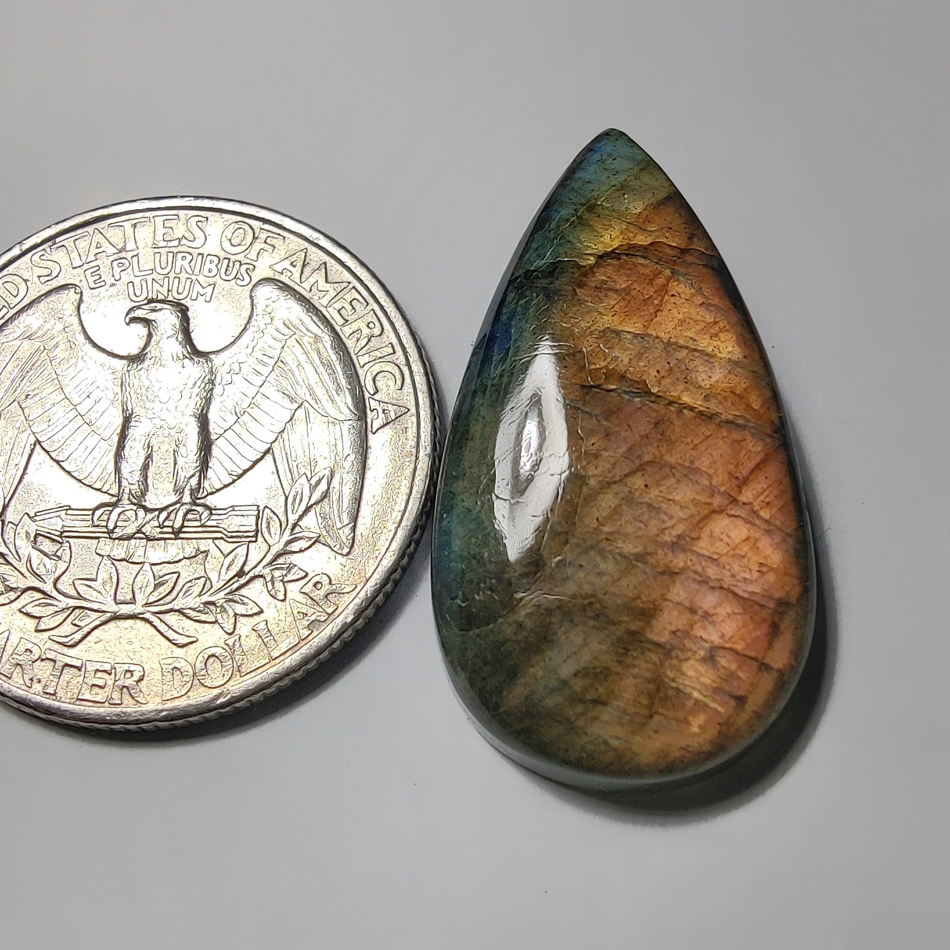 Labradorite gemstone cabochon - natural crystal healing stone for jewelry making by Gemivra