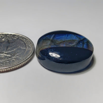 Labradorite And Black Onyx Doublet gemstone cabochon - natural crystal healing stone for jewelry making by Gemivra