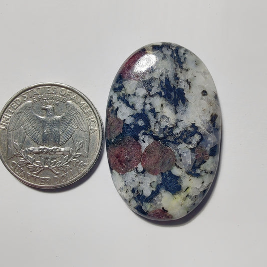 Ruby Fall gemstone cabochon - natural crystal healing stone for jewelry making by Gemivra