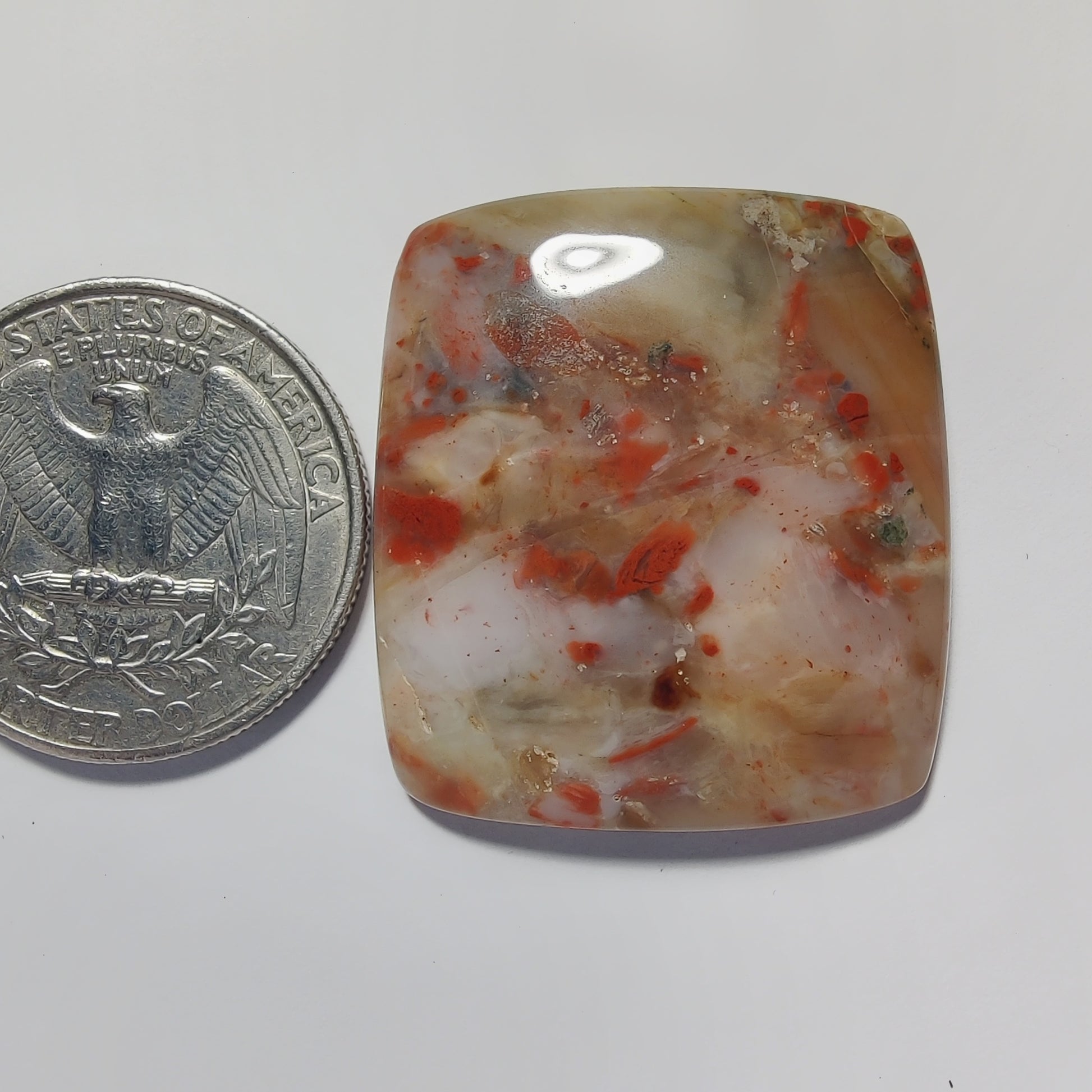 Blood Stone gemstone cabochon - natural crystal healing stone for jewelry making by Gemivra