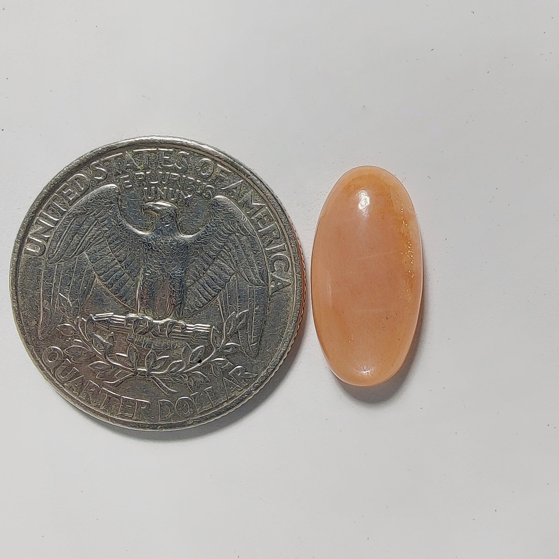 Peach Moonstone gemstone cabochon - natural crystal healing stone for jewelry making by Gemivra