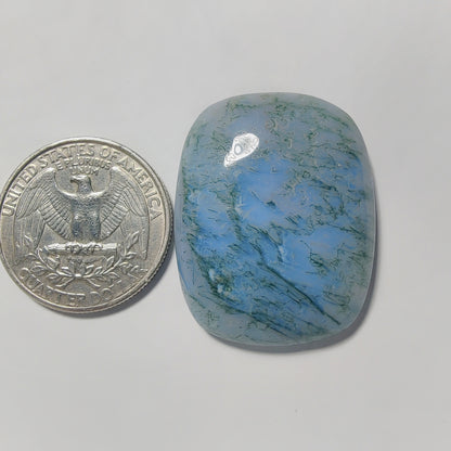 Moss Agate gemstone cabochon - natural crystal healing stone for jewelry making by Gemivra