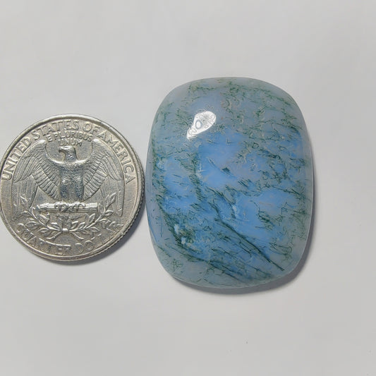 Moss Agate gemstone cabochon - natural crystal healing stone for jewelry making by Gemivra