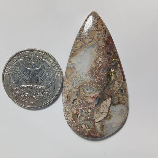 Rhyolite Jasper gemstone cabochon - natural crystal healing stone for jewelry making by Gemivra