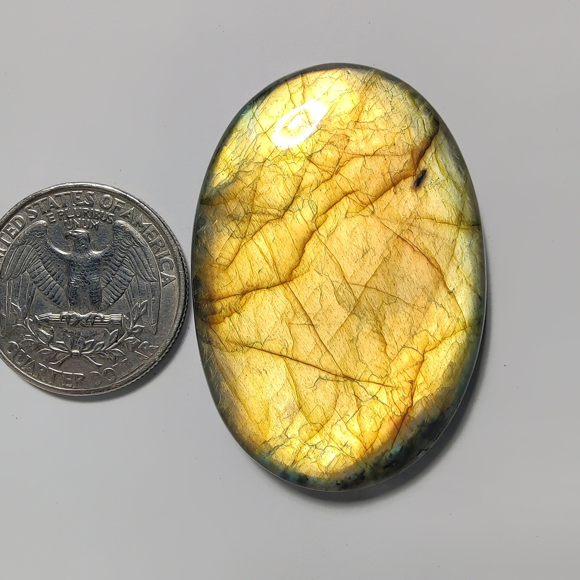 Labradorite gemstone cabochon - natural crystal healing stone for jewelry making by Gemivra