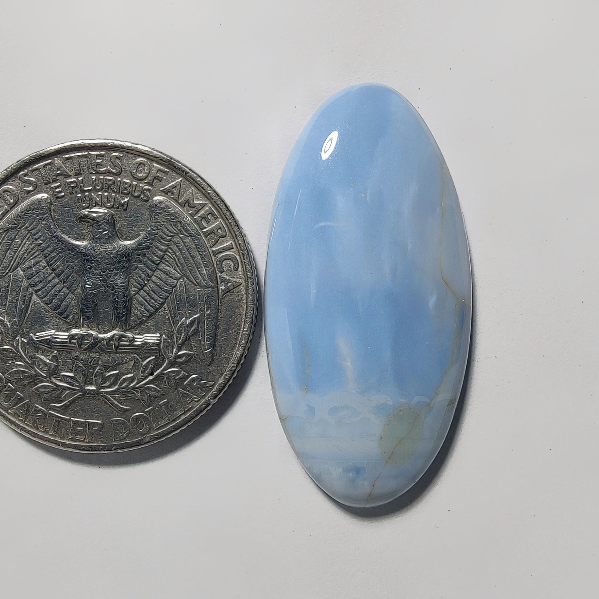 Blue Opal gemstone cabochon - natural crystal healing stone for jewelry making by Gemivra