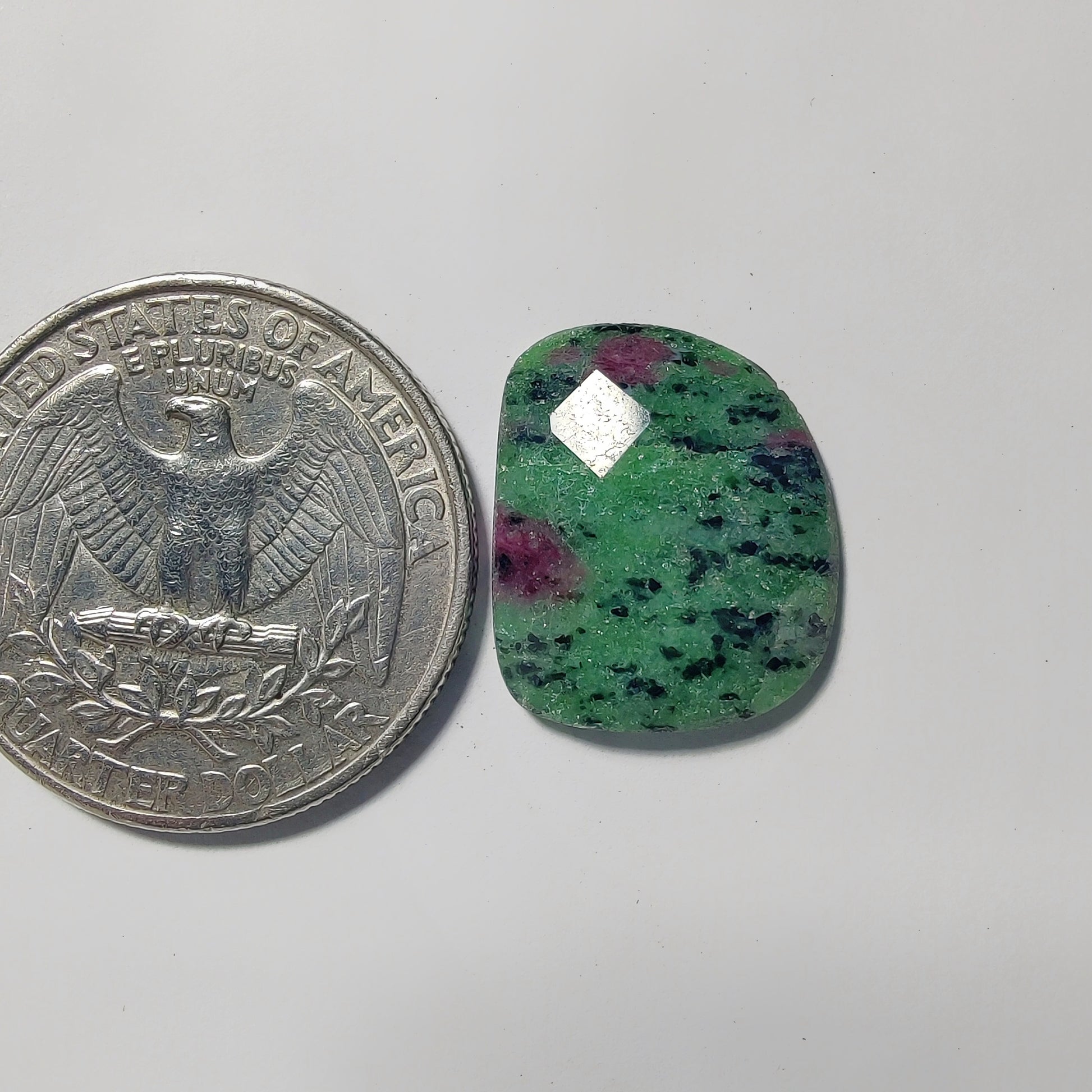 Faceted Ruby Zosite gemstone cabochon - natural crystal healing stone for jewelry making by Gemivra