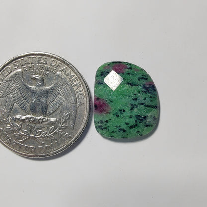 Faceted Ruby Zosite gemstone cabochon - natural crystal healing stone for jewelry making by Gemivra