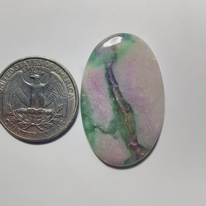 Fluorite gemstone cabochon - natural crystal healing stone for jewelry making by Gemivra