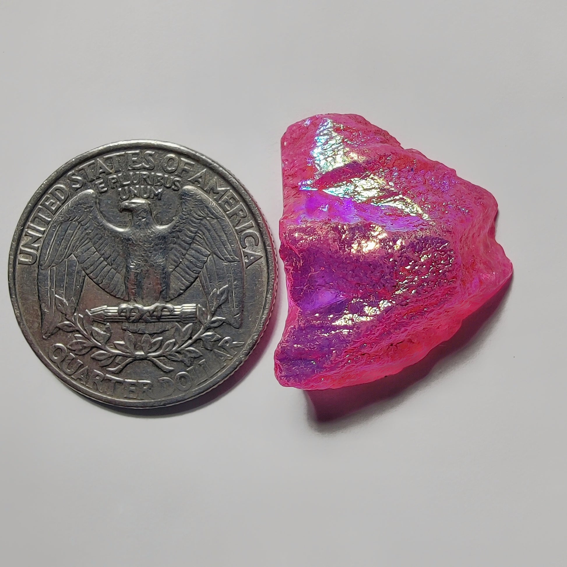 Coated Soler Quartz gemstone cabochon - natural crystal healing stone for jewelry making by Gemivra