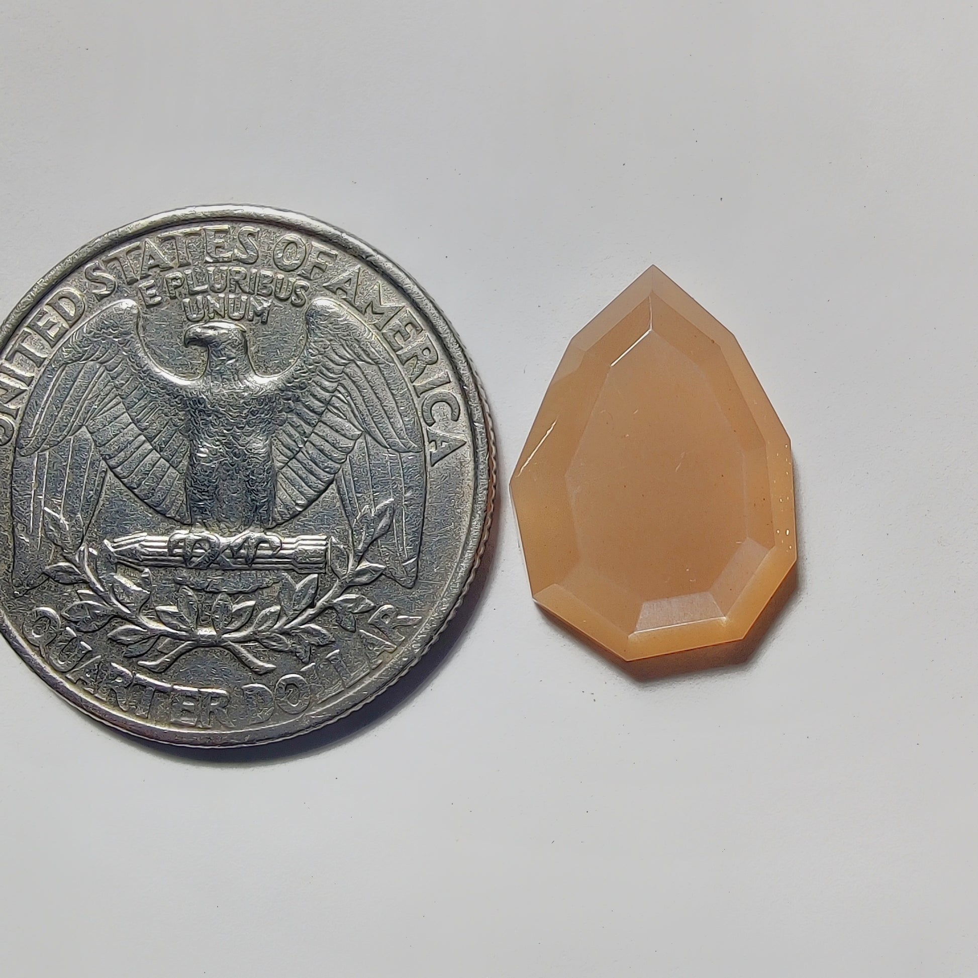 Step Cut Peach Moonstone gemstone cabochon - natural crystal healing stone for jewelry making by Gemivra