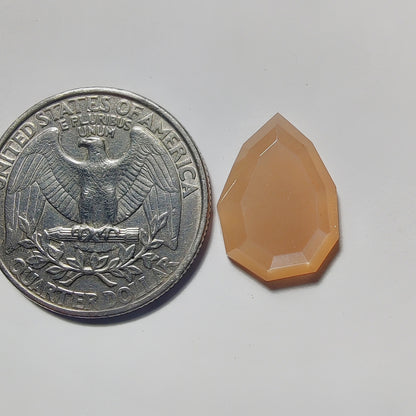Step Cut Peach Moonstone gemstone cabochon - natural crystal healing stone for jewelry making by Gemivra