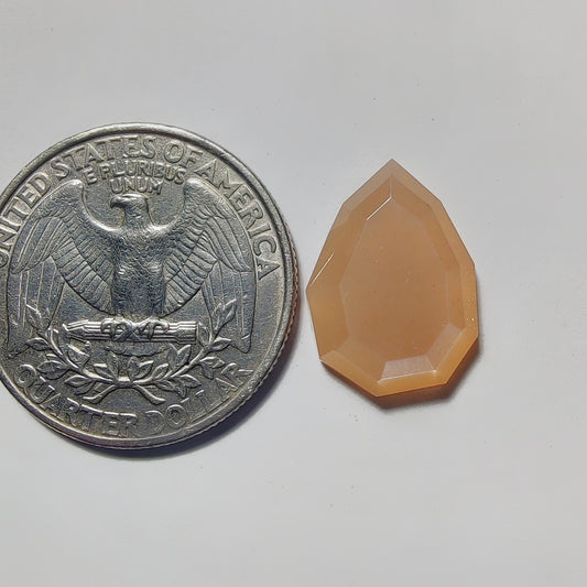 Step Cut Peach Moonstone gemstone cabochon - natural crystal healing stone for jewelry making by Gemivra