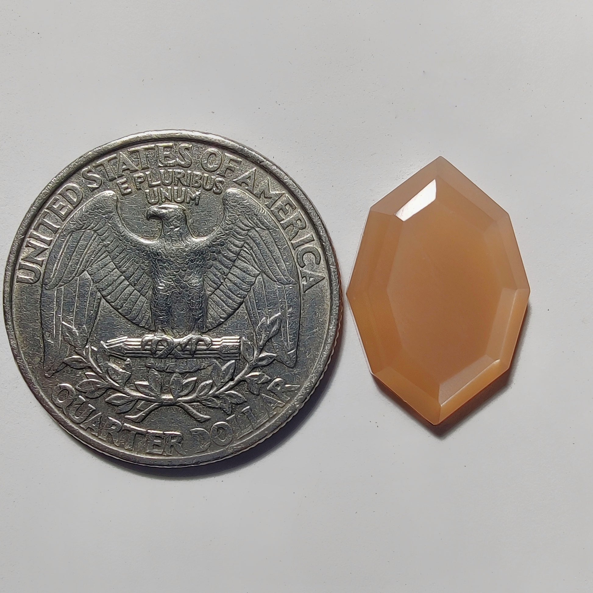 Step Cut Peach Moonstone gemstone cabochon - natural crystal healing stone for jewelry making by Gemivra