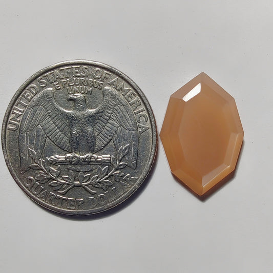 Step Cut Peach Moonstone gemstone cabochon - natural crystal healing stone for jewelry making by Gemivra
